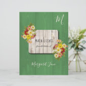 Papier Agritourisme rustique recette florale organisateur (Debout devant)