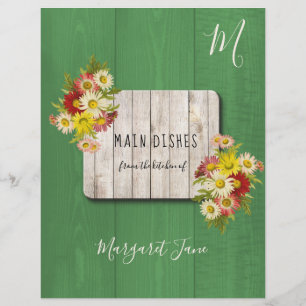 Papier Agritourisme rustique recette florale organisateur