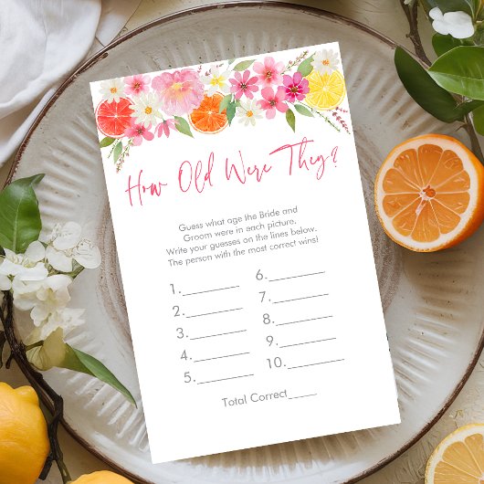 Papier Agrumes Floral Quel Âge Avaient-Ils Été Le Jeu De 