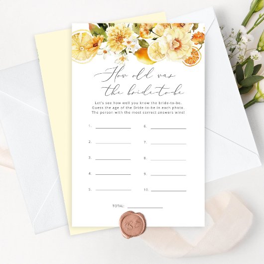 Papier Agrumes floraux Quel âge avait la mariée pour être