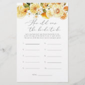 Papier Agrumes floraux Quel âge avait la mariée pour être (Devant)