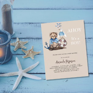Papier Ahoy c'est un garçon en peluche Baby shower budget