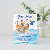 Papier Ahoy c'est un garçon Noahs Ark baby shower budget  (Debout devant)