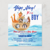 Papier Ahoy c'est un garçon Noahs Ark baby shower budget  (Devant)