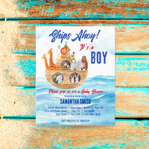 Papier Ahoy c'est un garçon Noahs Ark baby shower budget 
