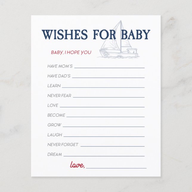 Papier Ahoy C'est un garçon Souhaits de douche nautique p (Devant)