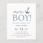Papier Ahoy ! C'est un petit Baby shower Invitation budgé (Devant)