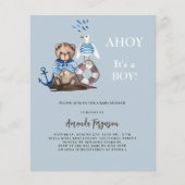 Papier Ahoy teddy marin budget Baby shower invitation (Devant)