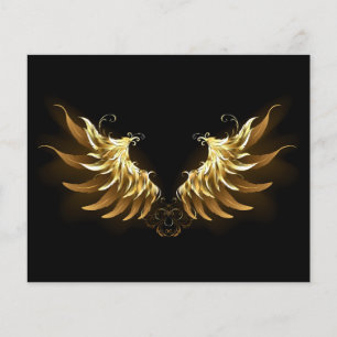 Papier Ailes d'Ange d'or sur arrière - plan noir