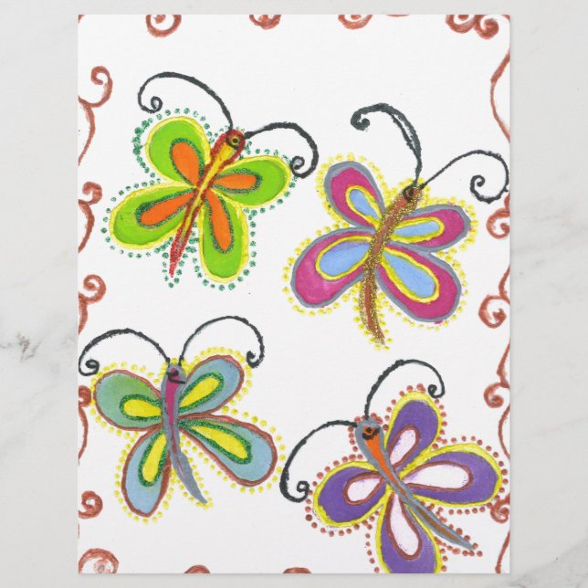 Papier Ailes Whimsical : Belle conception à thème papillo (Devant)