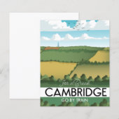 Papier Aimant d'affiche de voyage en train de Cambridge (Devant / Derrière)