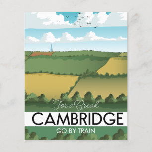 Papier Aimant d'affiche de voyage en train de Cambridge