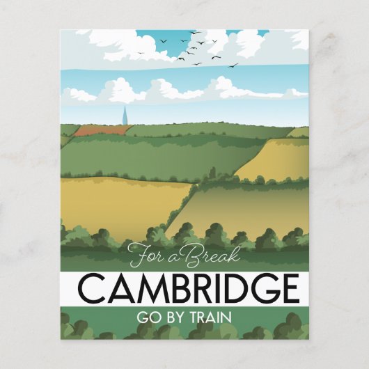 Papier Aimant d'affiche de voyage en train de Cambridge (Devant)