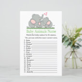Papier Aimer Eléphants Bébé Animaux Nom Jeu (Debout devant)