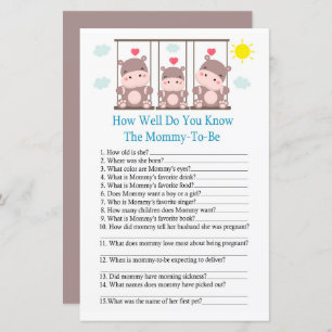 Papier Aimer hippo Comme vous connaissez bien le jeu baby