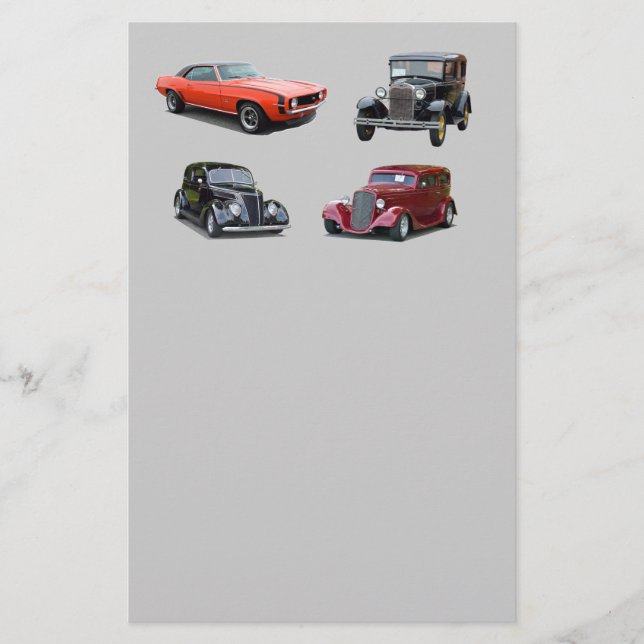 Papier Aimez Ces Vielles Voitures Classiques (Devant)