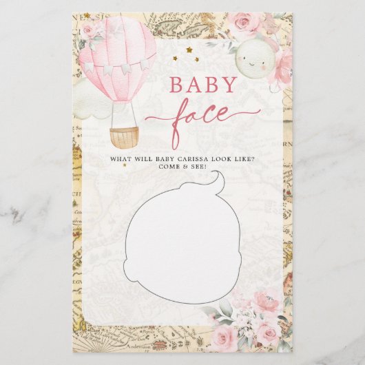 Papier Air Balloon n'est-elle pas Onerderful Baby Face je (Devant)