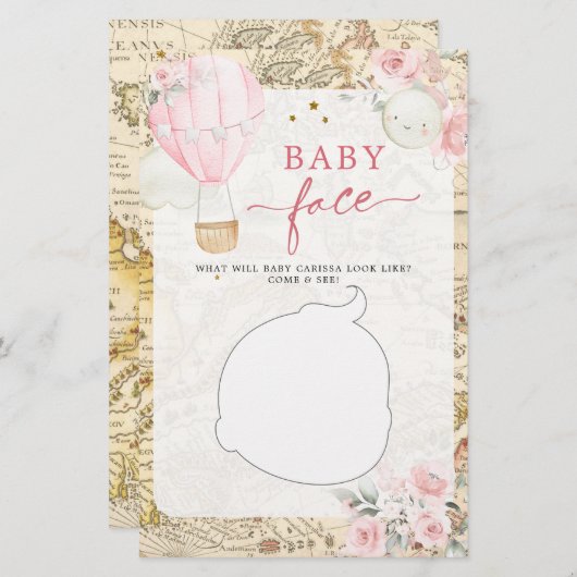Papier Air Balloon n'est-elle pas Onerderful Baby Face je (Devant / Derrière)