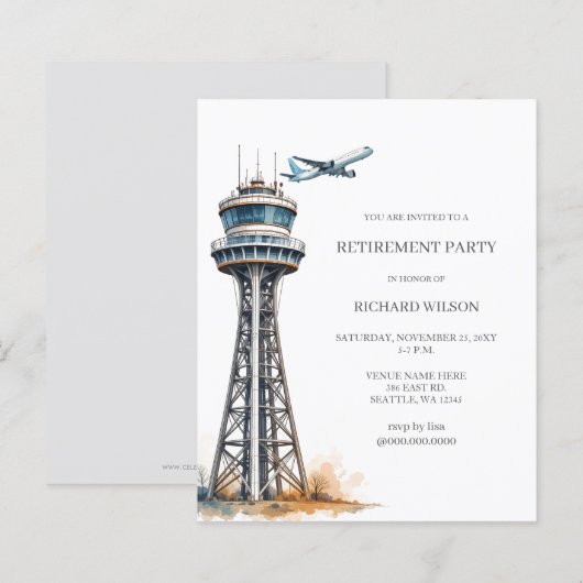 Papier Air Traffic Controller Retirement Party  (Devant / Derrière)