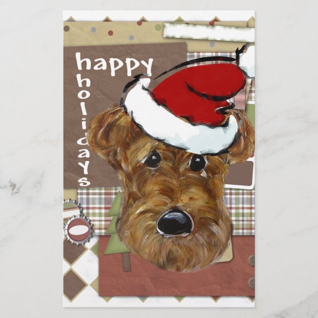 PAPIER AIREDALE DE NOËL (Devant)