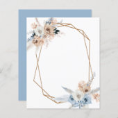 Papier ajouter votre propre texte boho floral pampas mari (Devant / Derrière)