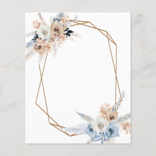 Papier ajouter votre propre texte boho floral pampas mari