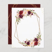 Papier ajouter votre propre texte Bourgogne aquarelle fle (Devant / Derrière)