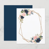 Papier ajouter votre propre texte marine bleu floral mari (Devant / Derrière)
