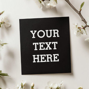 Papier Ajouter votre propre texte personnalisé ici noir e