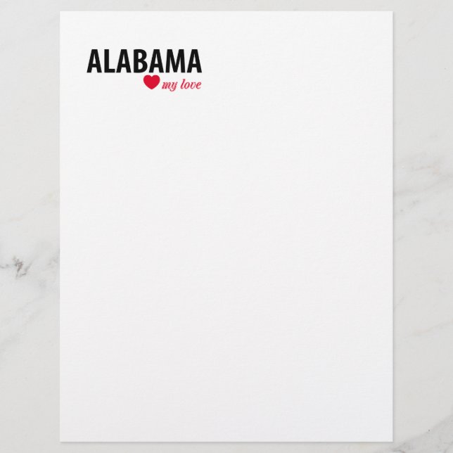 Papier Alabama mon amour (Devant)