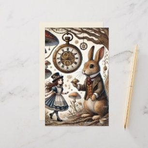 Papier alice au pays des merveilles lapin blanc