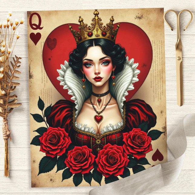 Papier Alice Queen of Hearts Rose Scrapbook Paper (Créateur téléchargé)