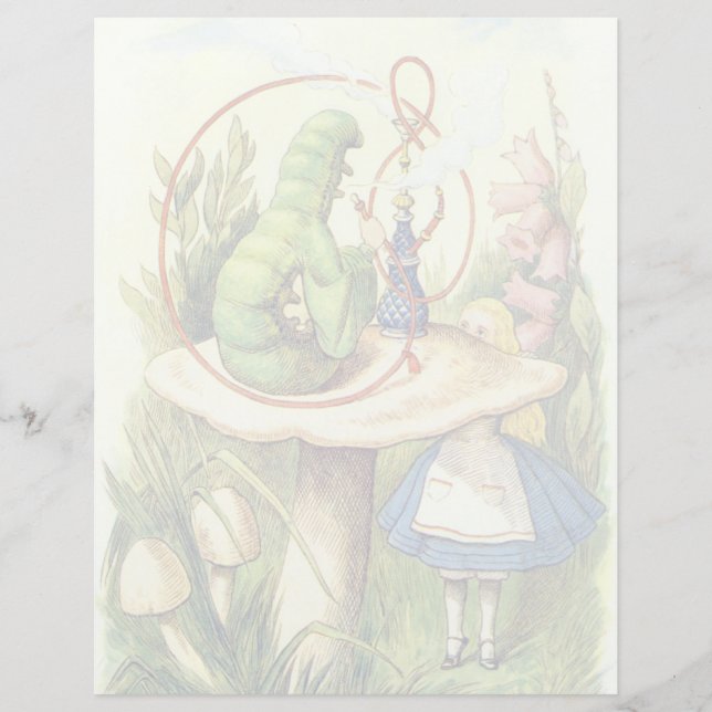 Papier Alice rencontre la chenille (Devant)