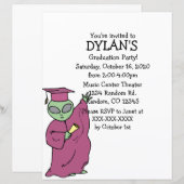 Papier Alien thème remise des diplômes de fête invitation (Devant / Derrière)