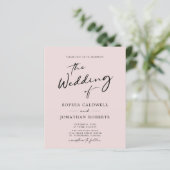 Papier All in One Budget Calligraphy Blush Wedding Invita (Debout devant)