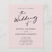 Papier All in One Budget Calligraphy Blush Wedding Invita (Devant)