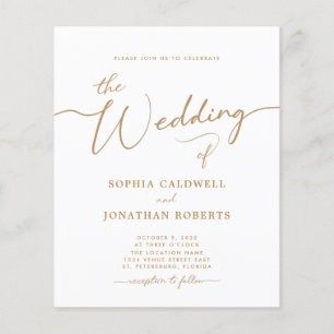Papier All in One Budget Gold Calligraphy Wedding Invitat