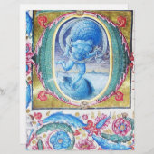 PAPIER ALLÉGATION DU MONOGRAMME FLORAL ANTIQUE VENT (Devant / Derrière)