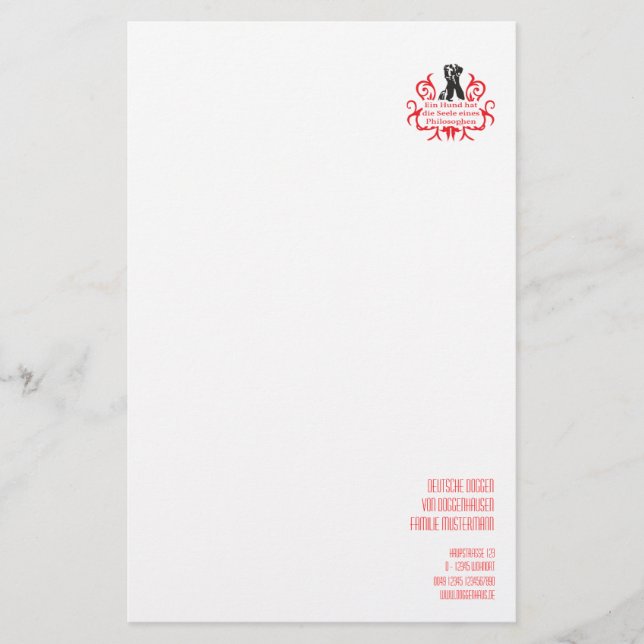 Papier Allemand : Chien (Devant)