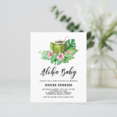 Papier Aloha Baby shower de noix de coco d'aquarelle (Debout devant)
