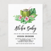 Papier Aloha Baby shower de noix de coco d'aquarelle (Devant)
