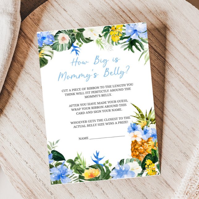 Papier Aloha Pineapple Baby Shower How Big Game (Aloha Baby Baby Shower Game)