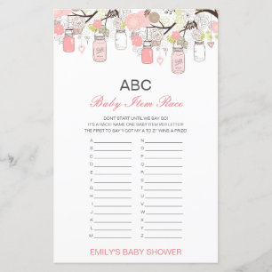 Papier Alphabet Baby Item Baby shower Jeu IMPRIMÉ