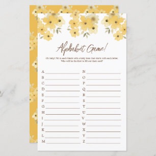 Papier Alphabet de Baby shower de hérisson de bois