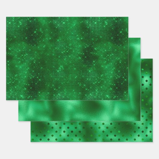 Papier alu vert scintillant (Lot)