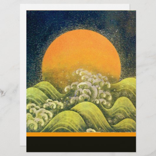 Papier AMATÉRASU, GODDESS SOLEIL, vert jaune noir (Devant / Derrière)