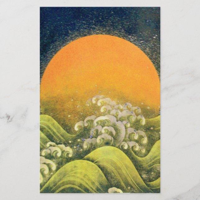 Papier AMATÉRASU, GODDESS SOLEIL, vert jaune noir (Devant)