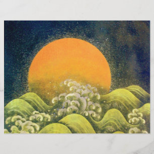 Papier AMATÉRASU, GODDESS SOLEIL, vert jaune noir