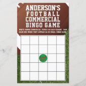 Papier American Football Commercial Jeu de Bingo (Devant)