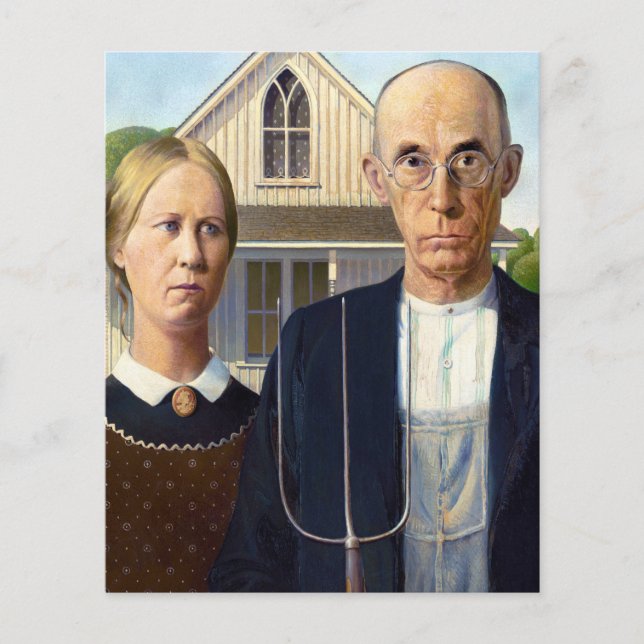 Papier American gothique classique peinture Grant Wood (Devant)